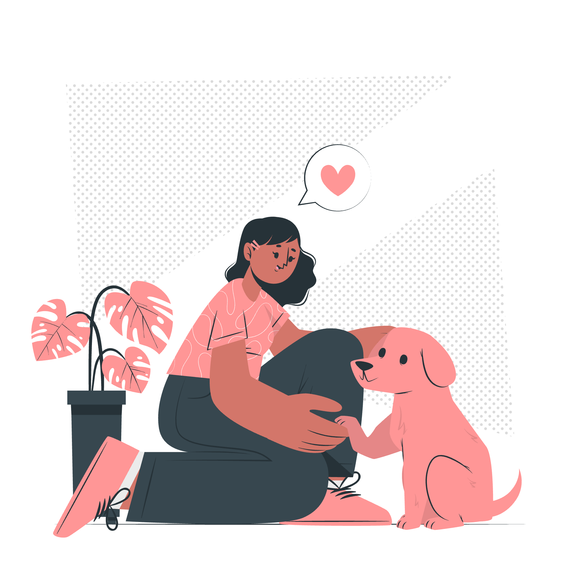 a person meeting the pet for the first time.